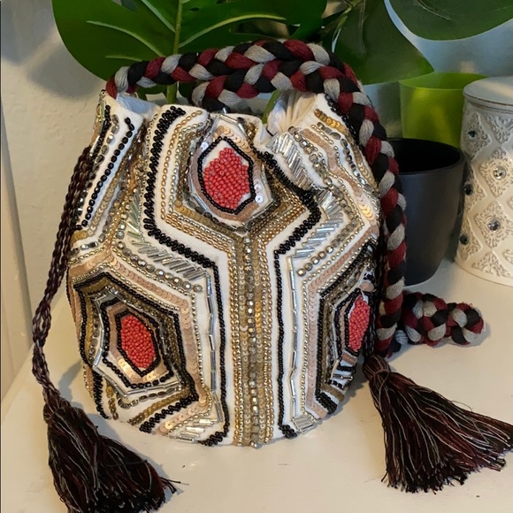 Sam Edelman abela beaded bucket bag - Picture 1 of 10